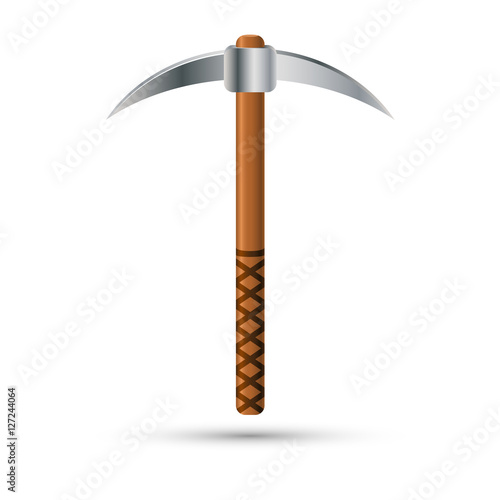 Pick axe isolated on white background. Vector illustration.