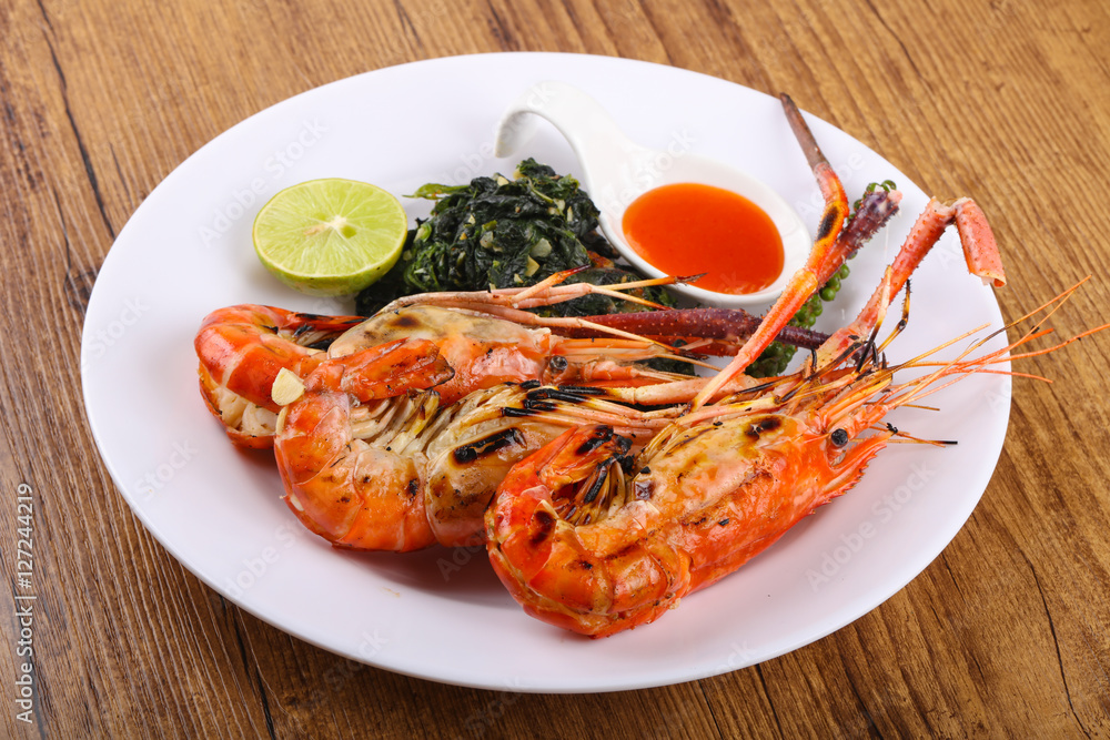 Grilled waterprawn Grilled waterprawn