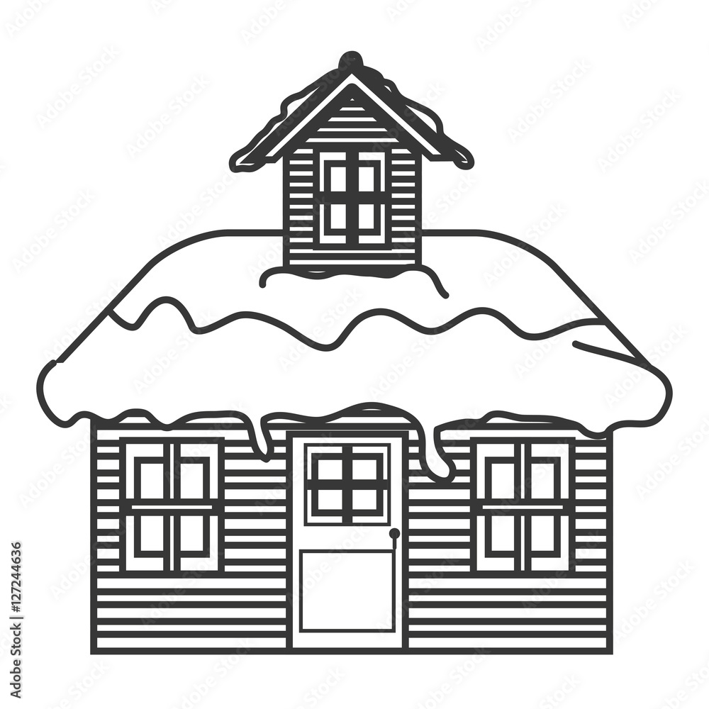 merry christmas house isolated icon vector illustration design