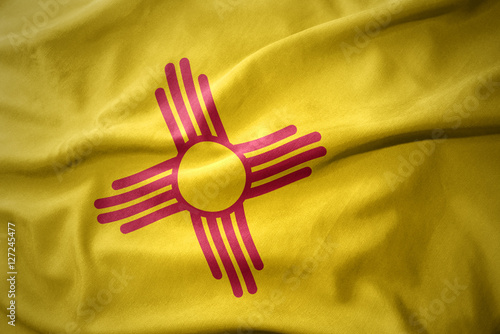 waving colorful flag of new mexico state.