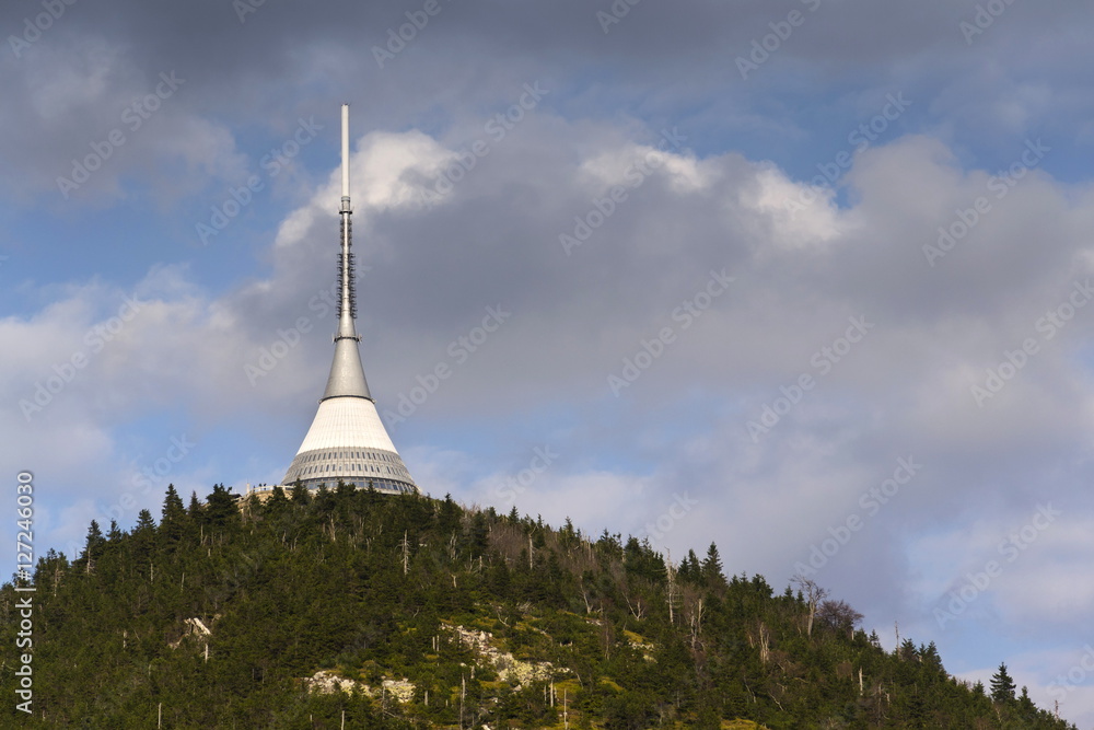 Telecommunication transmitters tower on Jested, Liberec, Czech Republic Telecommunication transmitters tower on Jested, Liberec, Czech Republic