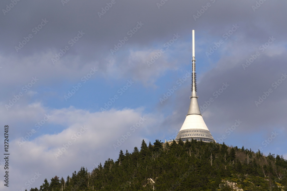 Telecommunication transmitters tower on Jested, Liberec, Czech Republic