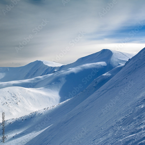 Carpathian mountains in winter. Winter landscape taken in mountains. © Maxim Khytra