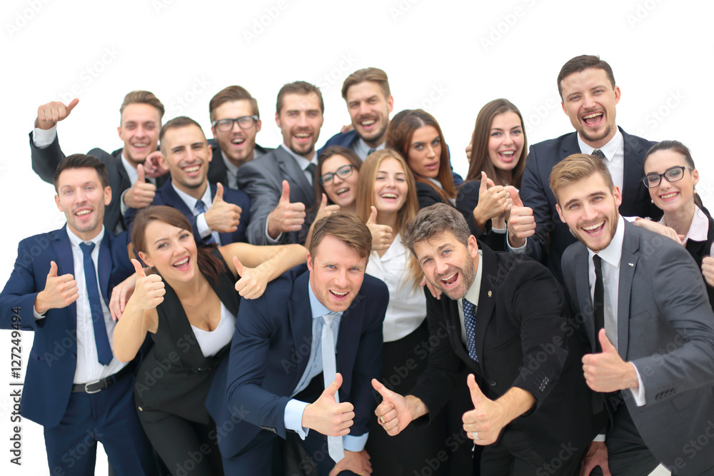 Large group of excited business people. Isolated on white Large group of excited business people. Isolated on white