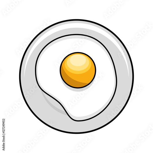 eggs Fried in dish vector illustration design