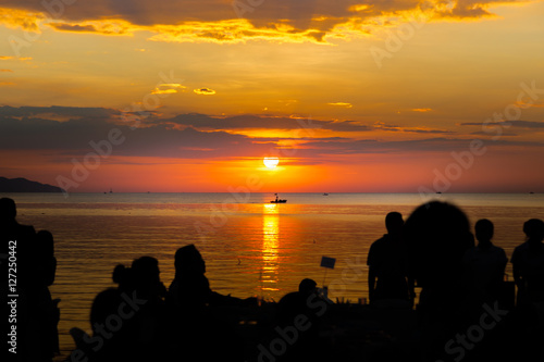 Colorful sunset in the sea 