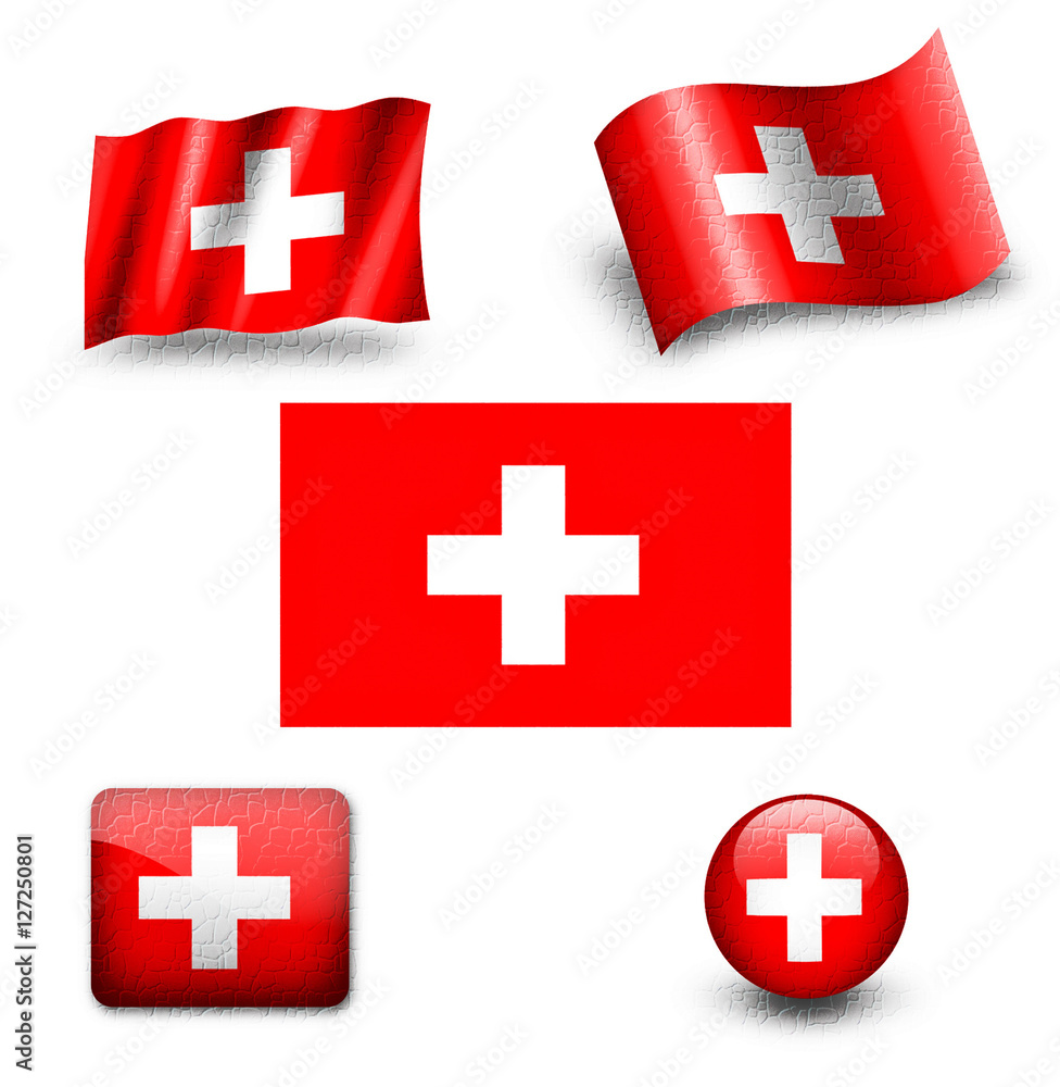 Fototapeta premium switzerland flag icon set