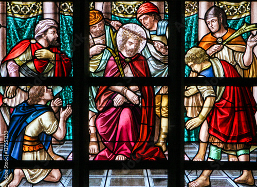 Stained Glass - Jesus on Good Friday Fototapet