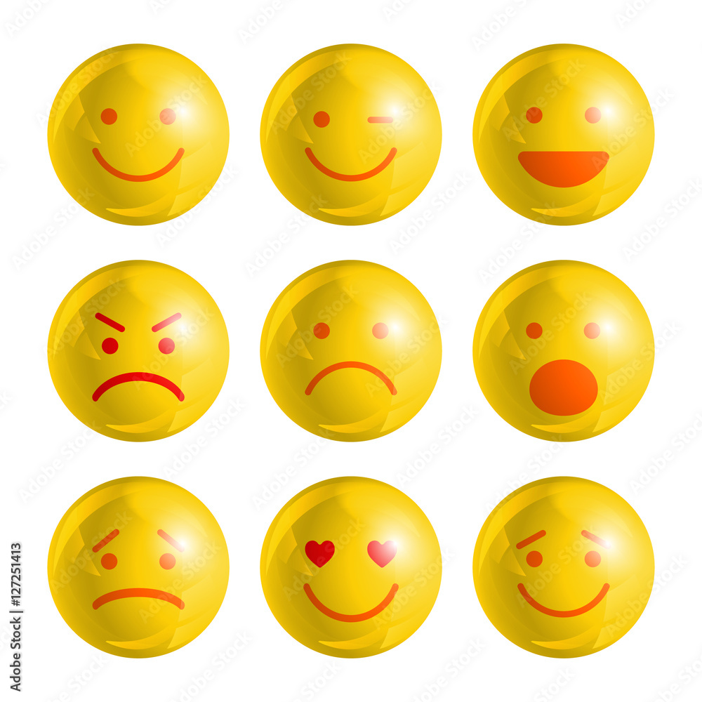 Emoji emoticons set