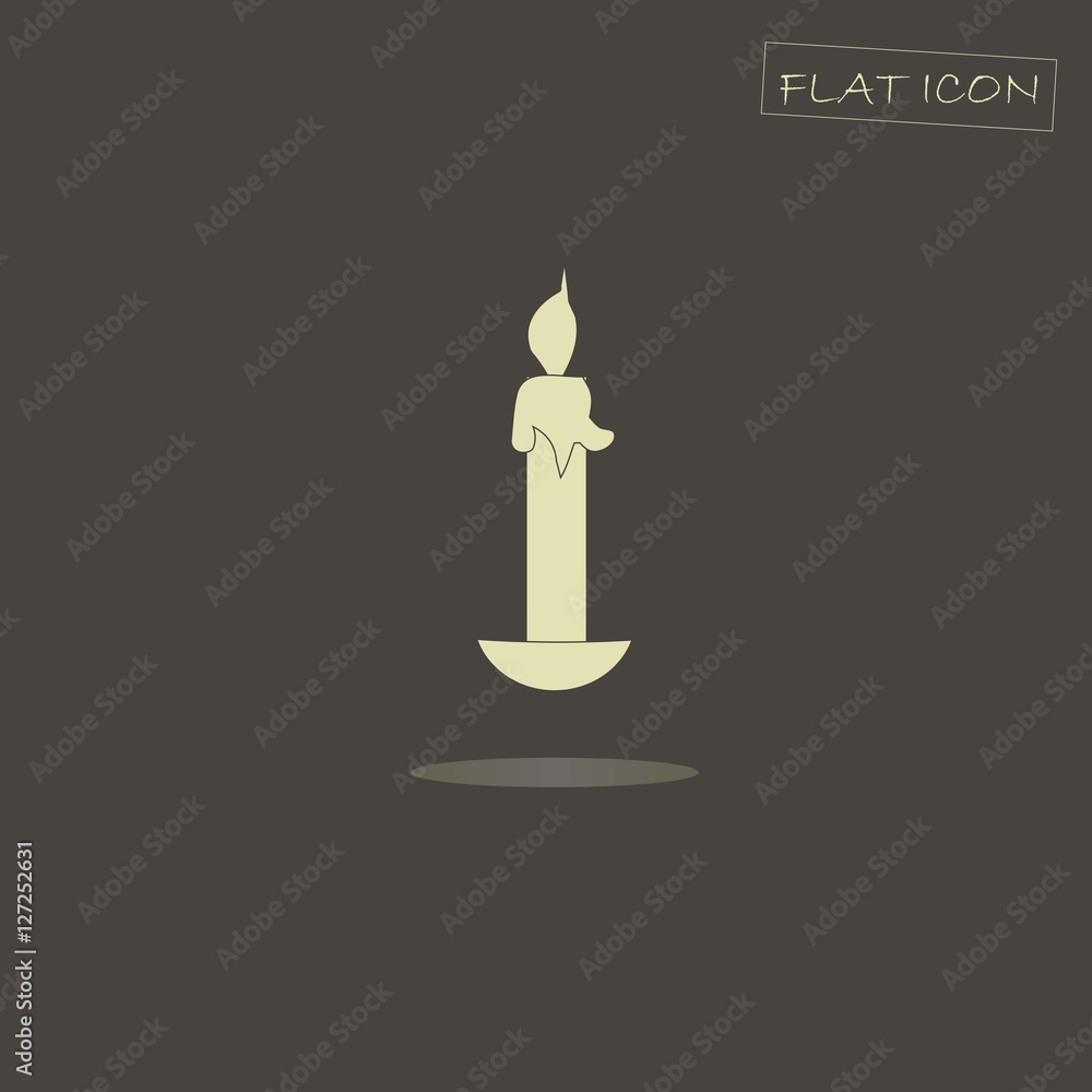 Light candle on black, flat icon vector illustration Light candle on black, flat icon vector illustration