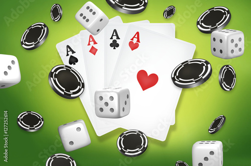 casino theme. Poker cards. gambling poker 3d render