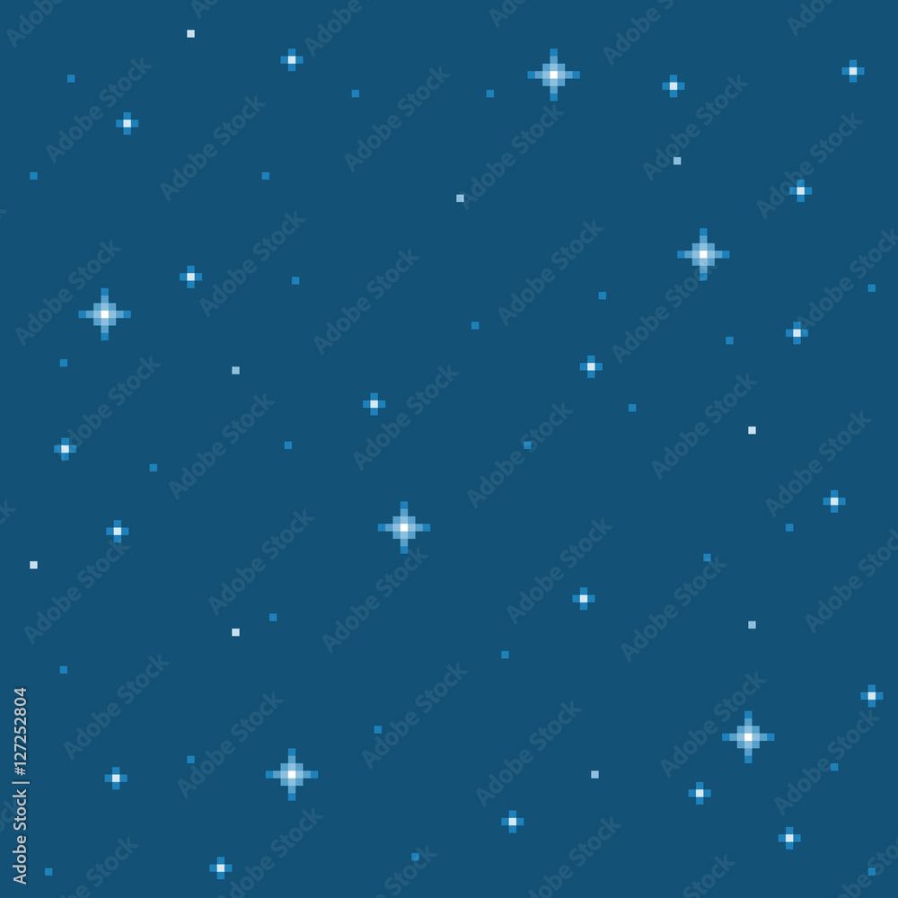 Pixel Star Seamless Background Tile