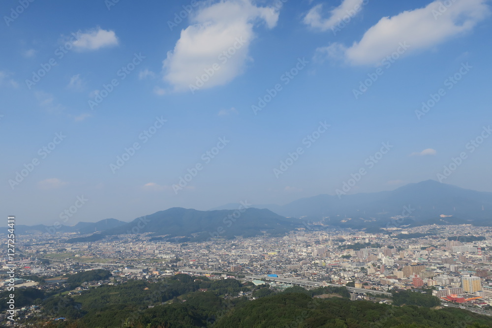 福岡県筑紫野市　天拝山頂上からの景色