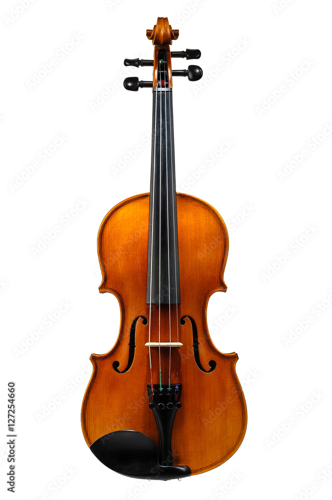 Naklejka premium Violin isolated on white