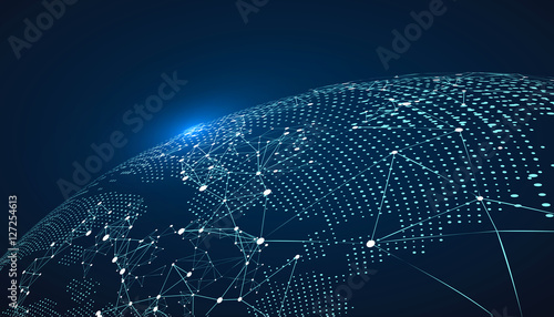 World map point, line, composition, representing the global, Global network connection,international meaning.