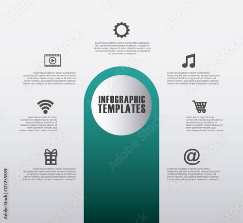 colorful infographic template presentation with social media icons. vector illustration