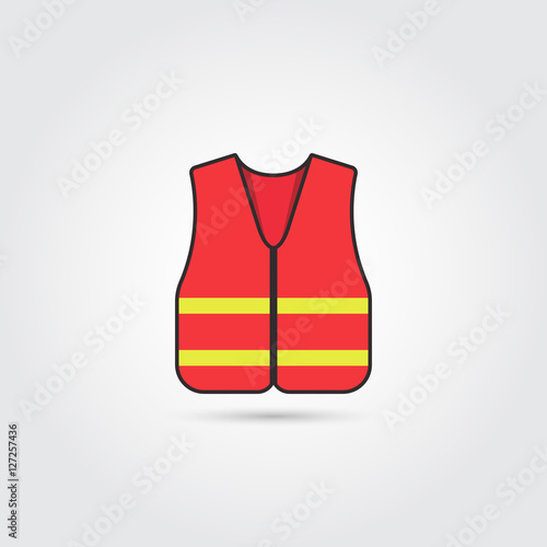 Orange safety vest icon - Vector