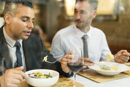 Business Men Having Lunch Restaurant Concept