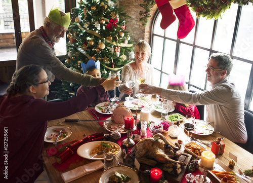 Family Together Christmas Celebration Concept photo