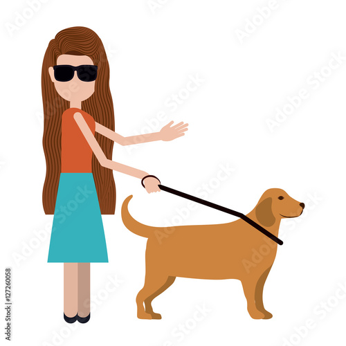 Disabled girl cartoon icon. People medical health care and physical theme. Vector illustration