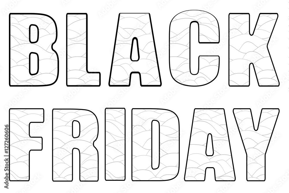 Black Friday sign board with paper or marble effect on white background
