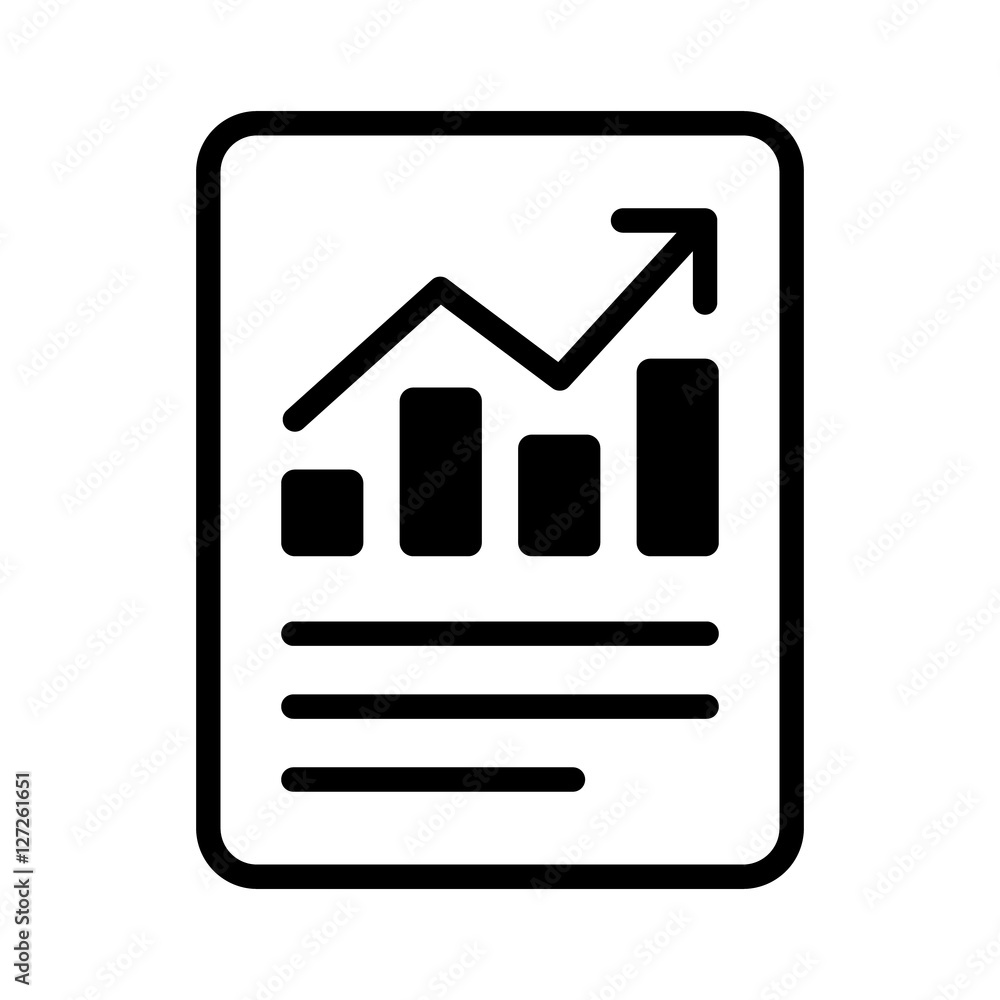 Financial report or income statement line art icon for apps and websites Financial report or income statement line art icon for apps and websites