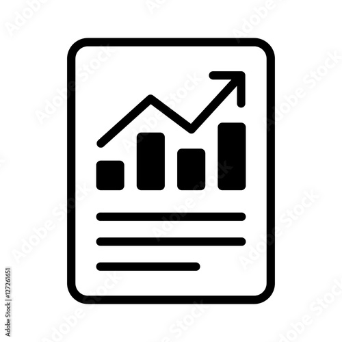 Financial report or income statement line art icon for apps and websites