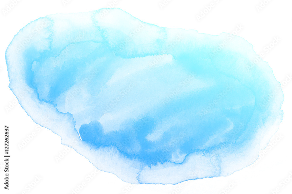 Abstract blue watercolor on white background.This is watercolor splash.It is drawn by hand.