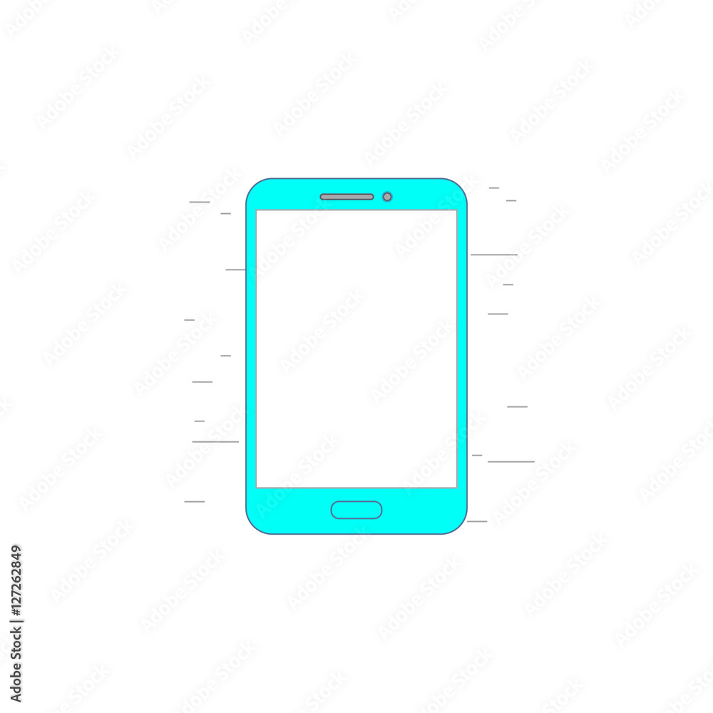 Smartphone with blank screen icon or illustration in outline style Smartphone with blank screen icon or illustration in outline style