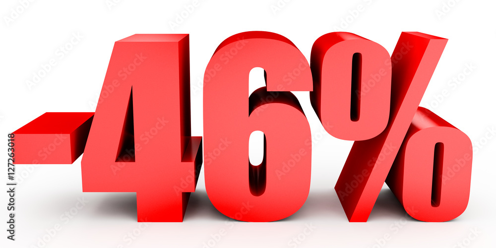 Discount 46 percent off. 3D illustration on white background. Discount 46 percent off. 3D illustration on white background.