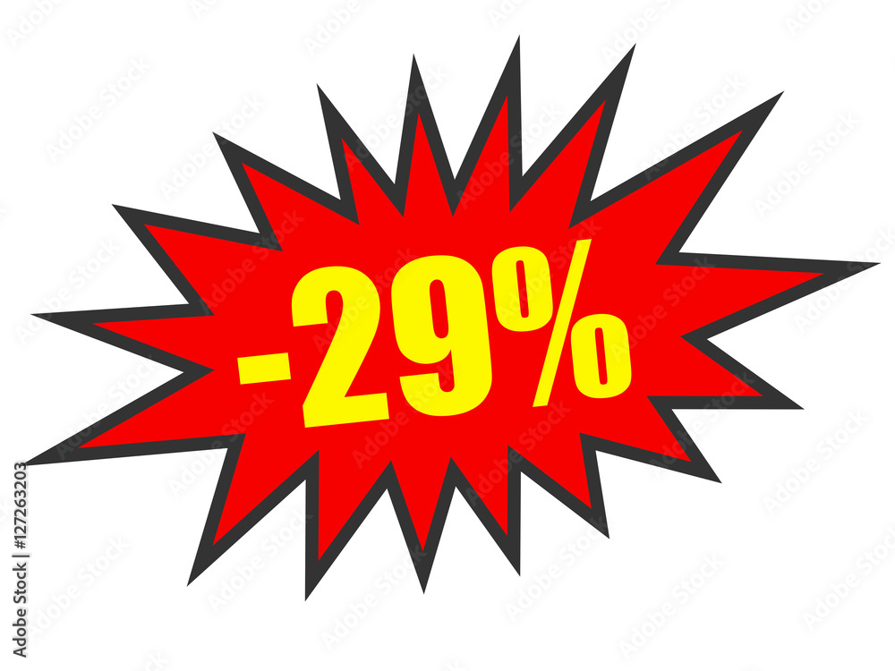 Discount 29 percent off. 3D illustration on white background. Discount 29 percent off. 3D illustration on white background.