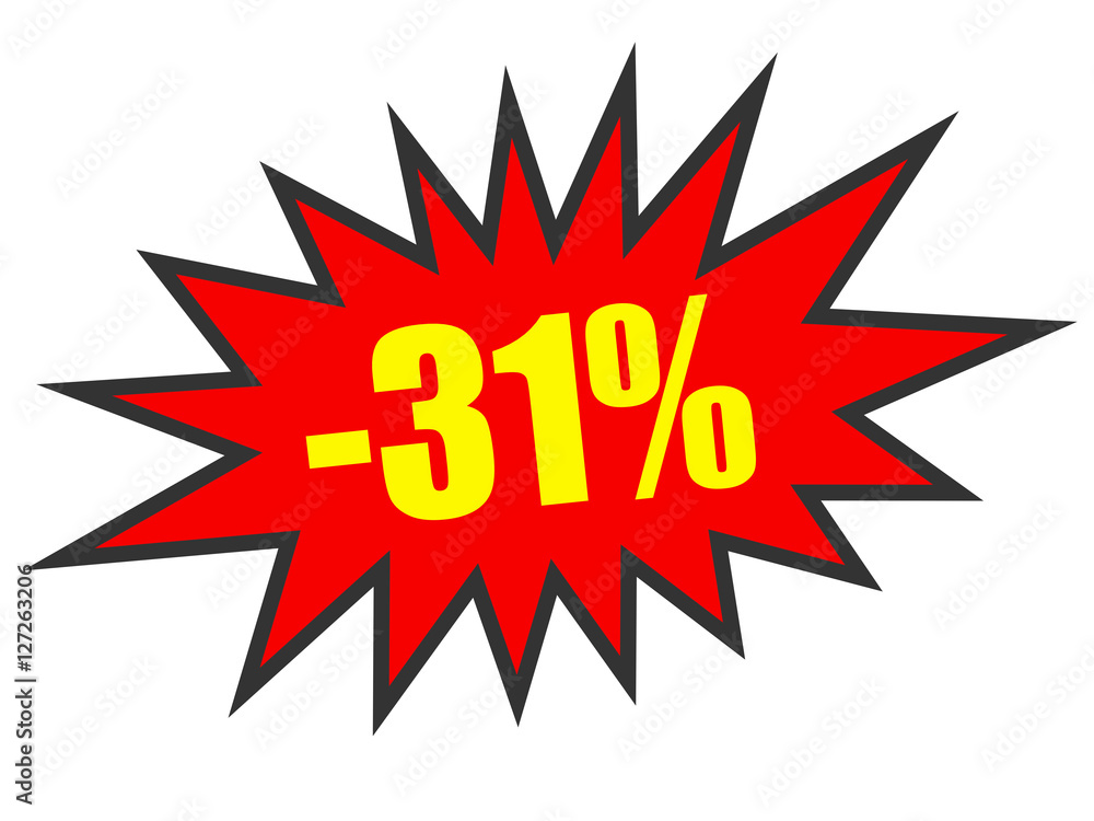 Discount 31 percent off. 3D illustration on white background. Discount 31 percent off. 3D illustration on white background.