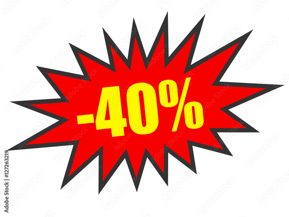 Discount 40 percent off. 3D illustration on white background. Discount 40 percent off. 3D illustration on white background.