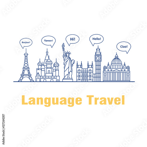 Vector logo for the language courses and schools.