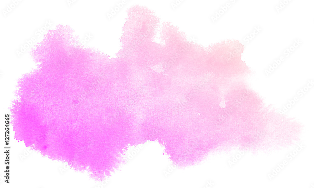 Abstract pink watercolor on white background.This is watercolor splash.It is drawn by hand.