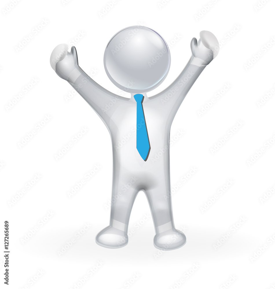 3D enthusiastic business man logo vector design 3D enthusiastic business man logo vector design