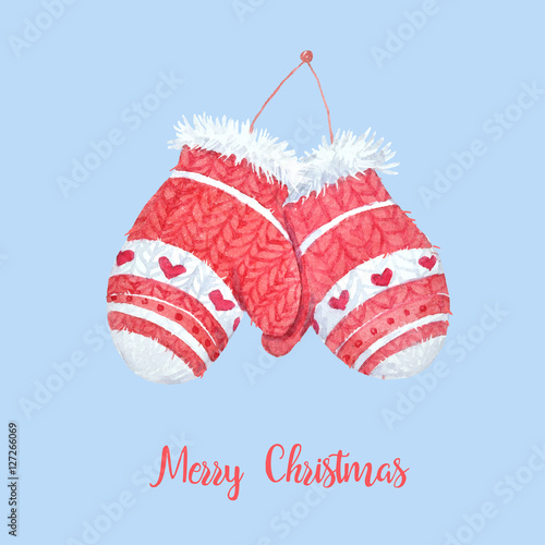Cute knitted mittens