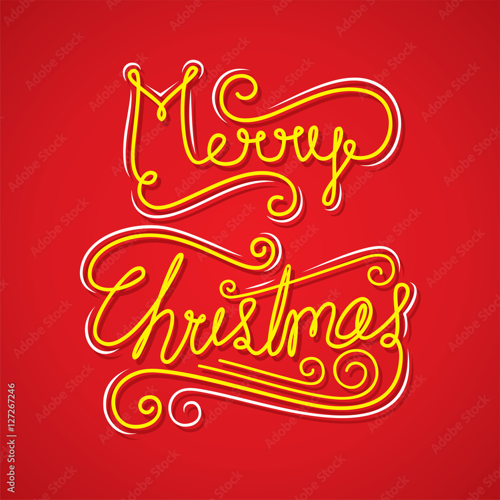creative merry christmas text typography greeting design