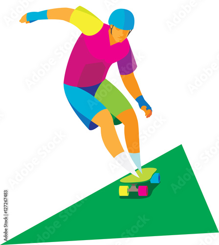 skateboarder performs at competitions in slalom