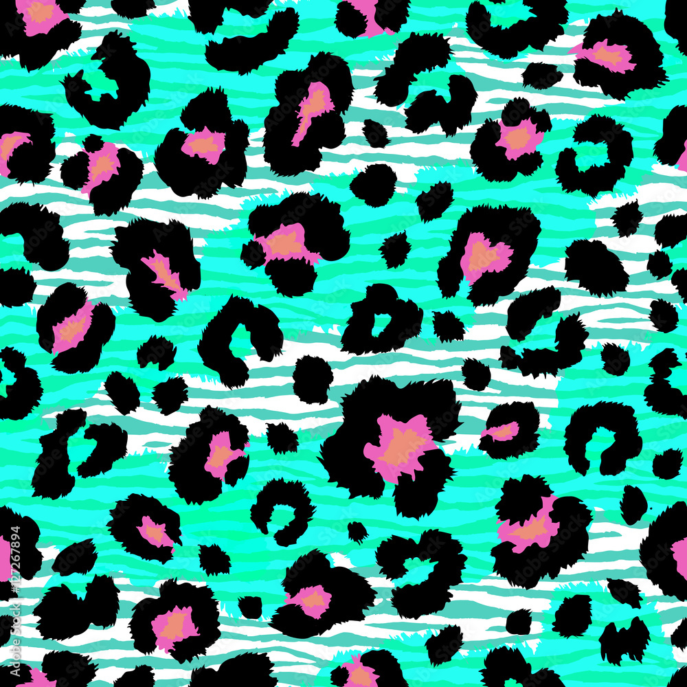 Fototapeta premium Bezszwowe lampart i wzór zebry. Wektor.