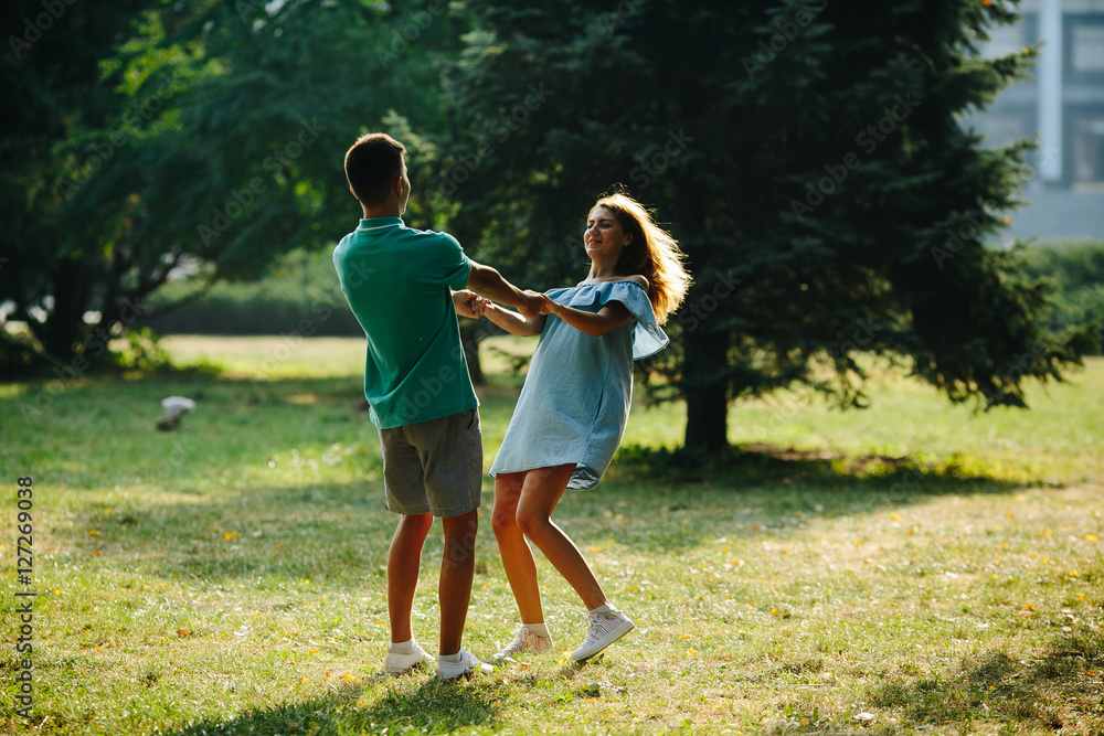Fototapeta premium man and woman in the park