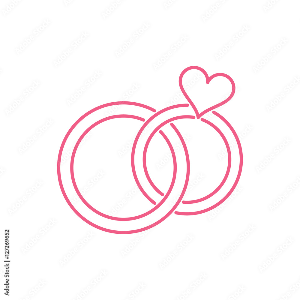 Pair of traditional wedding rings for bride Vector Image
