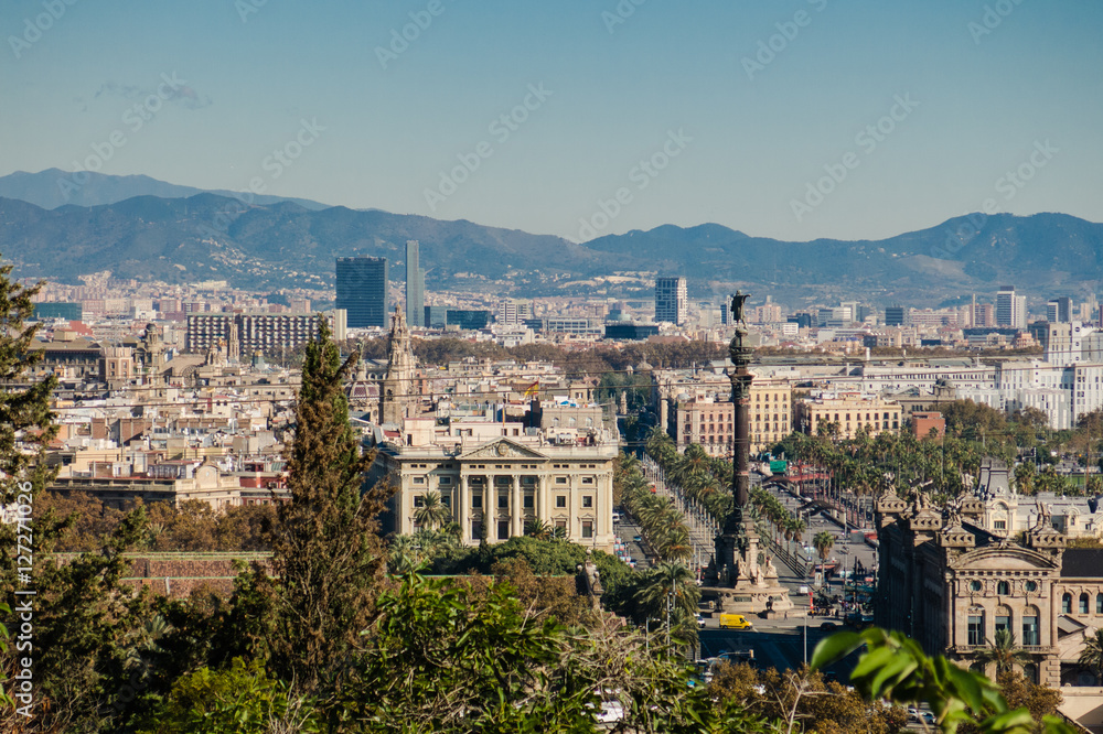 Aussicht auf die Altstadt von Barcelona Aussicht auf die Altstadt von Barcelona