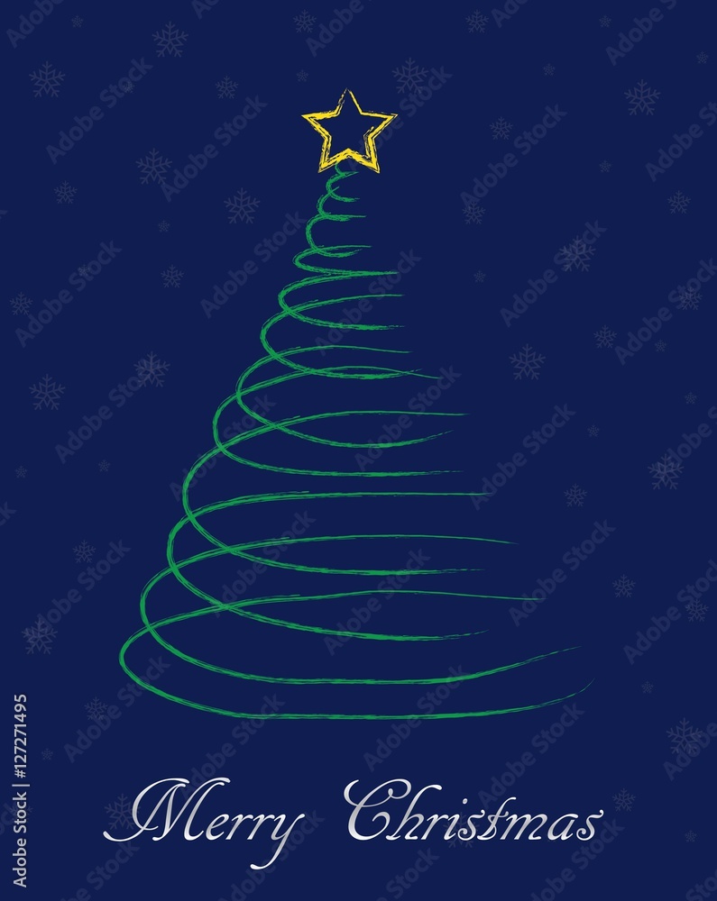 Hand Drawn Christmas Tree for Christmas card design Hand Drawn Christmas Tree for Christmas card design
