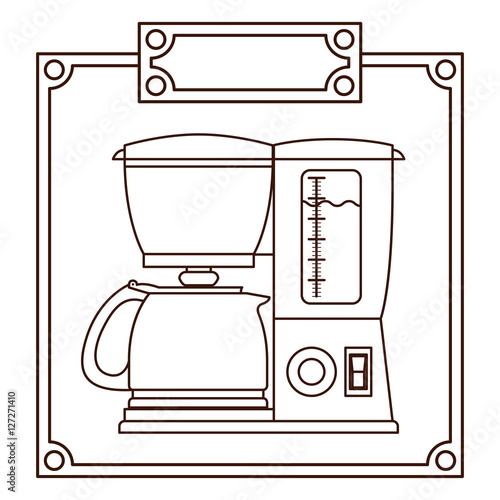 Coffee machine icon. Coffee time drink breakfast and beverage theme. Isolated design. Vector illustration