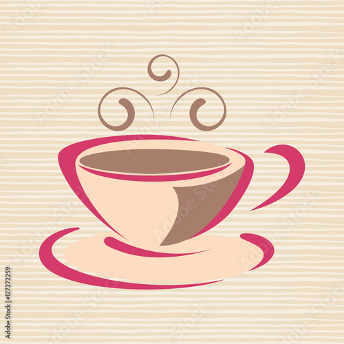 Cup of coffee with smoke.