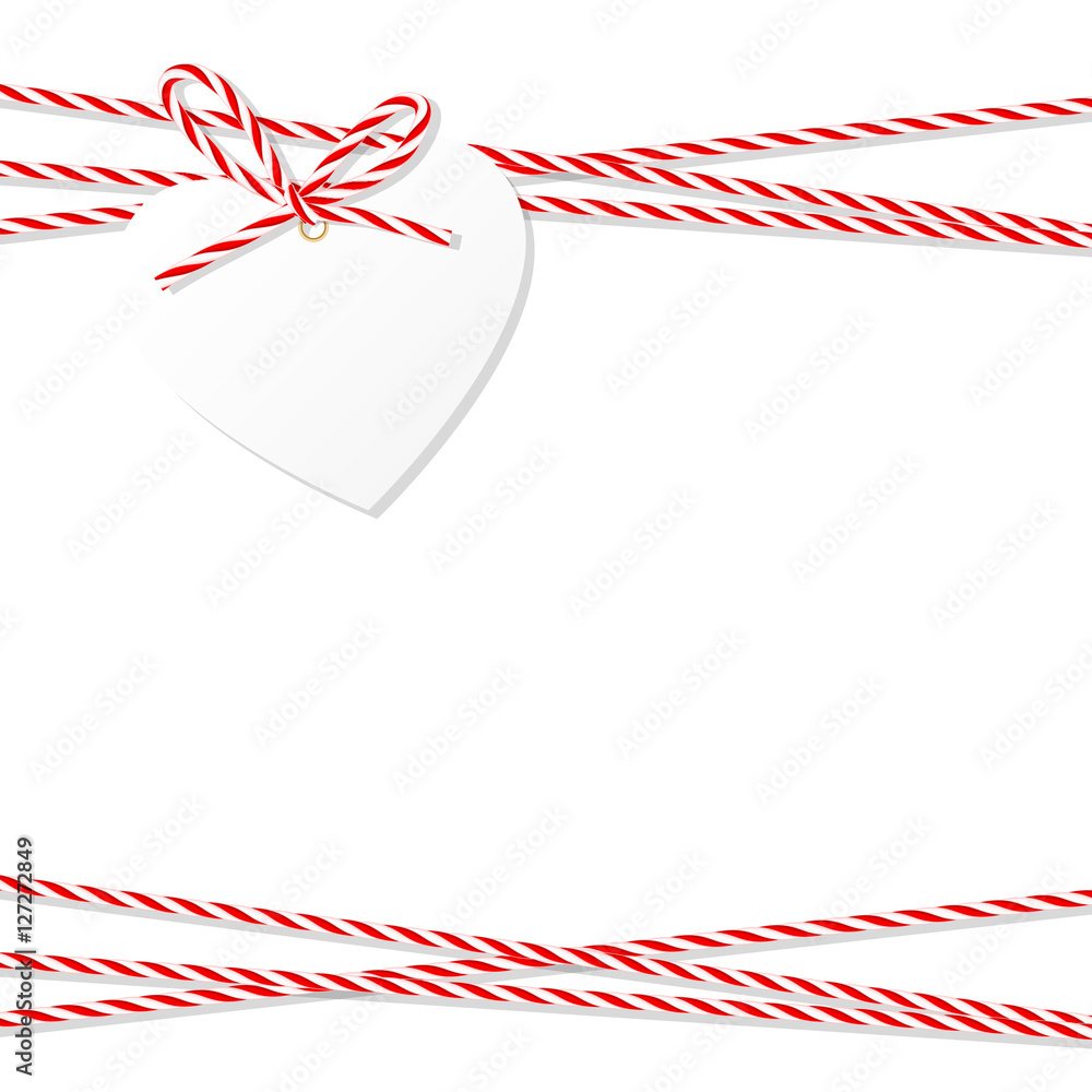 Fototapeta premium Background with bakers twine bow and ribbons