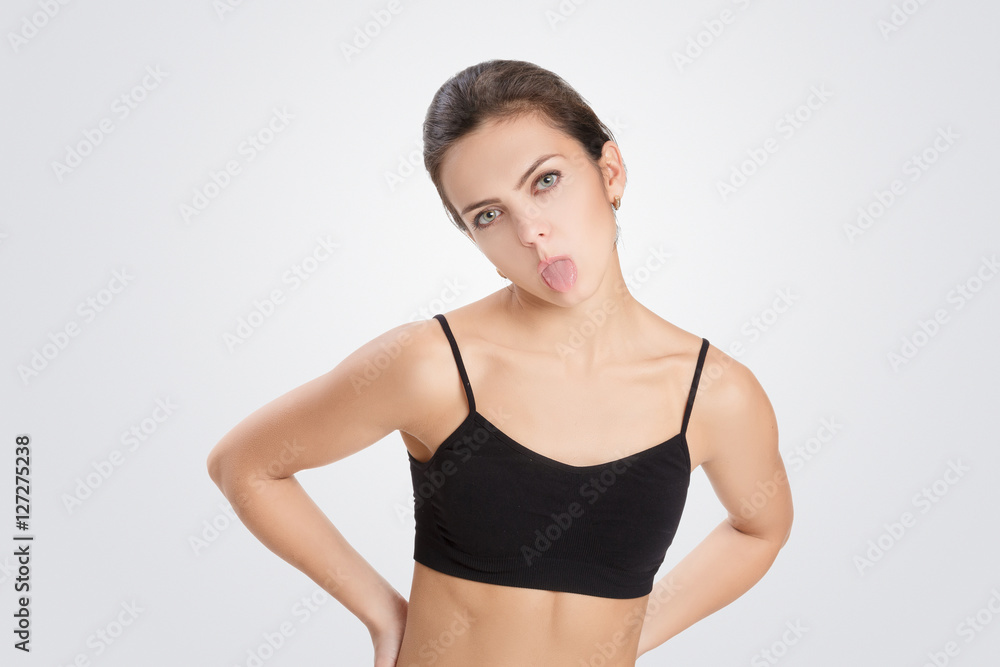 Fototapeta premium Portrait of woman fooling around
