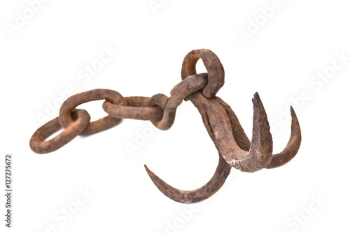 old anchor on a chain