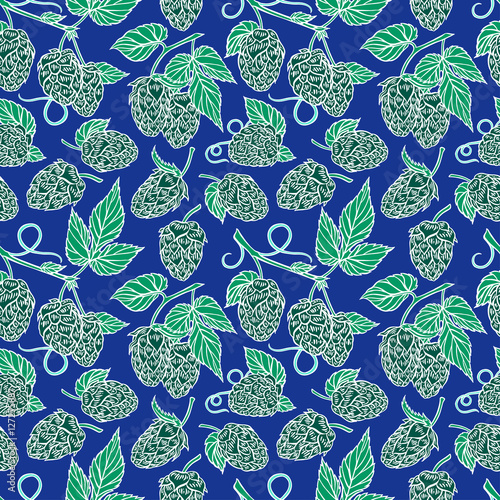 seamless pattern of hops